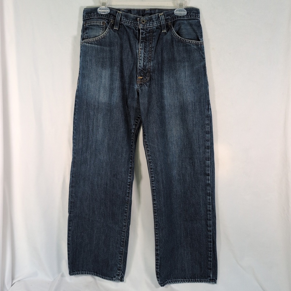 Polo Ralph Lauren Brixton Jeans Mens 32x27 Blue Loose Fit Straight Baggy Denim